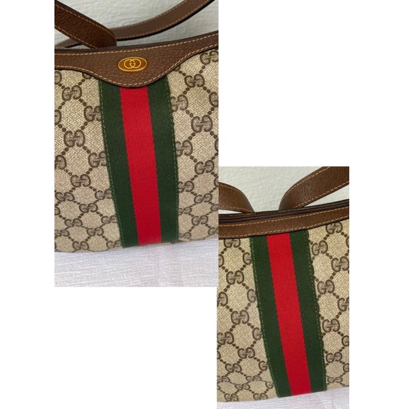 SOLD! 80’s GUCCI GG Supreme Ophidia Web PVC Half Moon Crescent Hobo Shoulder Bag - Picture 3 of 12